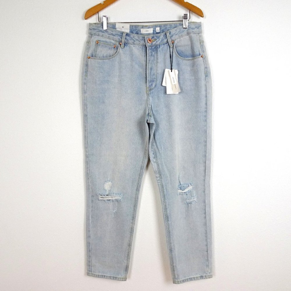 A Loves A Boyfriend Jeans Women's Size 30 Blue Denim High Rise Distressed